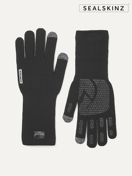Sealskinz Skeyton Waterproof All Weather Ultra Grip Knitted Gauntlet Black Gloves (AL6552) | 71 €