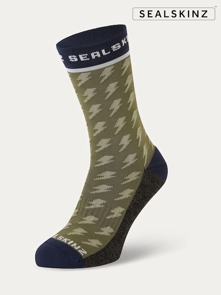 Sealskinz Womens Green Rudham Mid Length Meteorological Active Socks (AL6627) | €16
