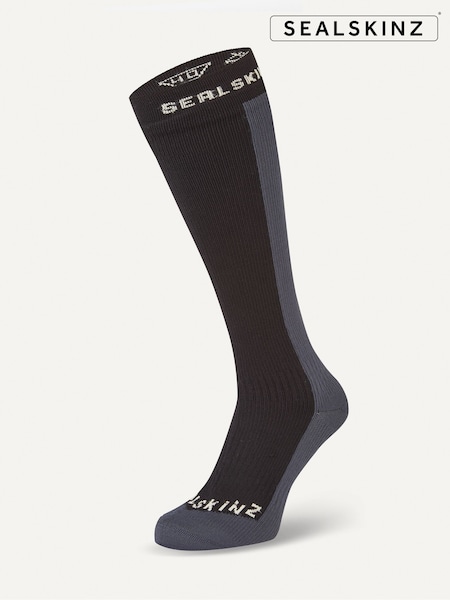 Sealskinz Worstead Waterproof Cold Weather Knee Length Black Socks (AL6630) | €71