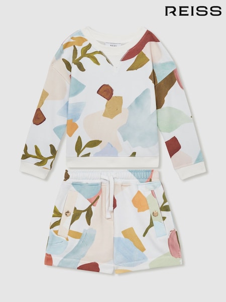Reiss Multi Jessie 13-14 yrs Abstract-Print Sweatshirt And Shorts Set (AL6667) | €87