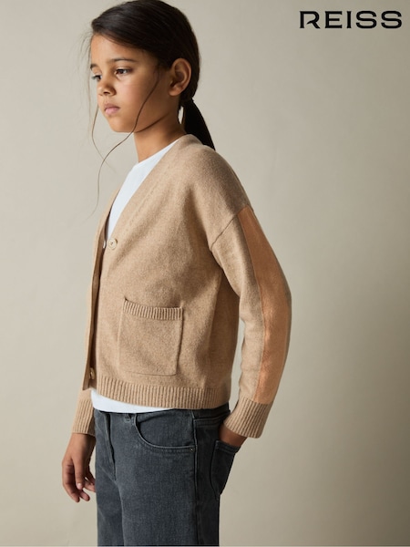 Camel - Reiss Juni Relaxed Wool-Cashmere Cardigan (AL6671) | € 46