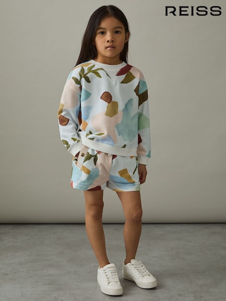 Reiss Multi Jessie 4-9 yrs Abstract-Print Sweatshirt And Shorts Set (AL6674) | AED418