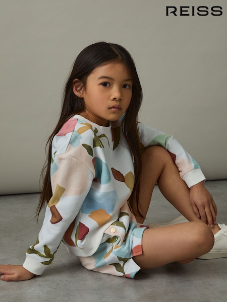 Reiss Jessie Abstract Print Sweatshirt And Shorts Set (AL6682) | kr1 263