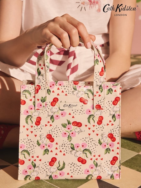 Cath Kidston Ecru Cherry Small Coated Book Bag (AL6706) | €29
