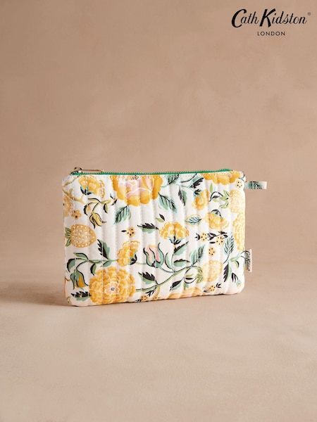 Cath Kidston Yellow Strawberry 100% Cotton Quilted Pouch (AL6742) | €31