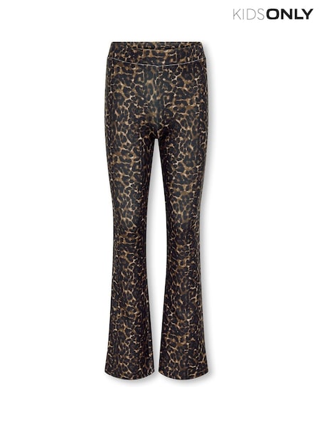 ONLY KIDS Leopard Print Flared Black Trousers (AL6747) | ₪111