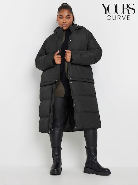 Yours Curve Black 5In1 Padded Coat (AL6882) | €122