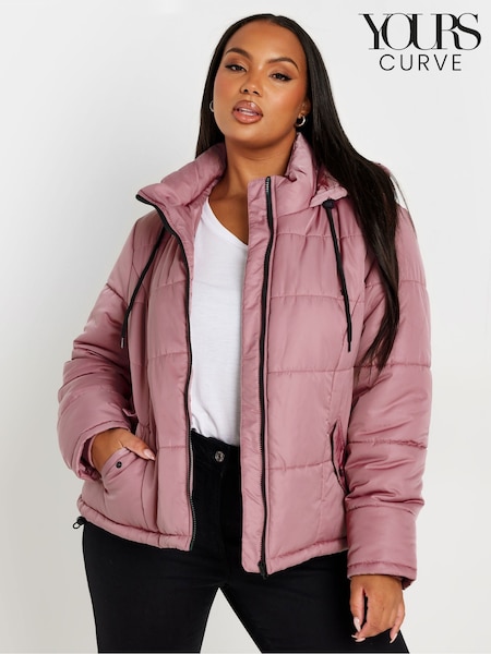 Yours Curve Pink Boxy Short Coat (AL6915) | €93