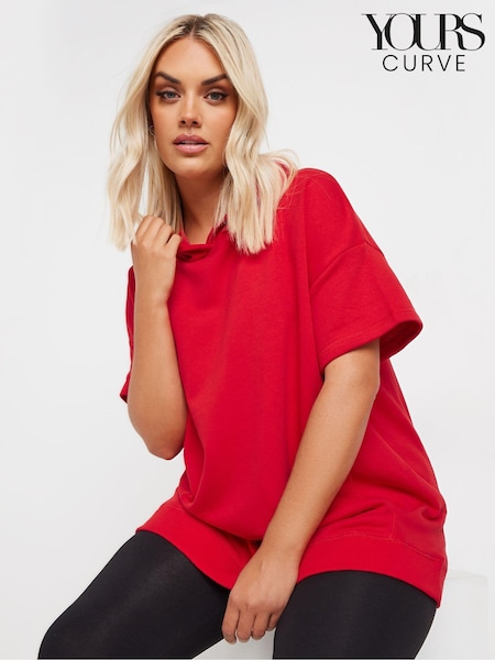 Yours Curve Red Oversized 100% Cotton Hoodie (AL6963) | €38