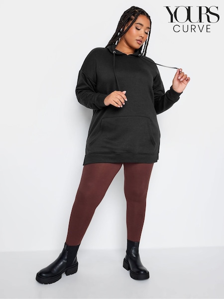 Yours Curve Black Overhead Hoodie (AL6965) | 134 QAR