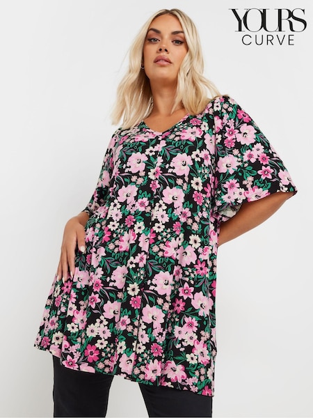 Yours Curve Black Angel Sleeve Top (AL6970) | $47