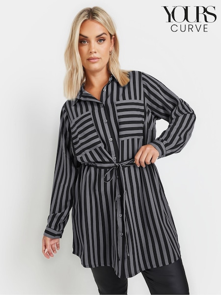 Yours Curve Stripe Utility Tunic Shirt (AL6982) | €49