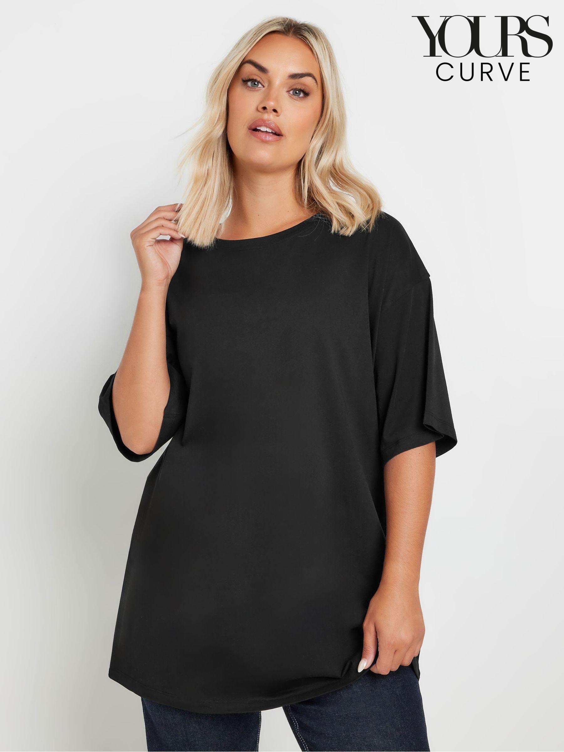 Longline t shirt black top