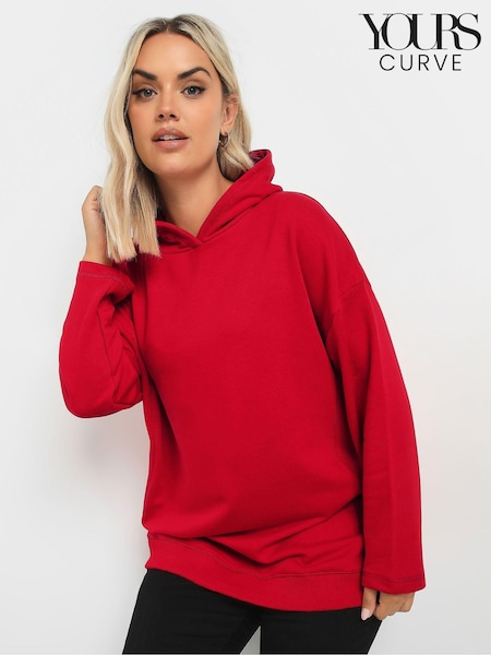 Yours Curve Red Oversized 100% Cotton Hoodie (AL7011) | €38