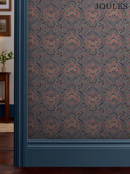 Joules Navy/Multi Opulent Paisley Print 10M Wallpaper (AL7082) | R$ 475