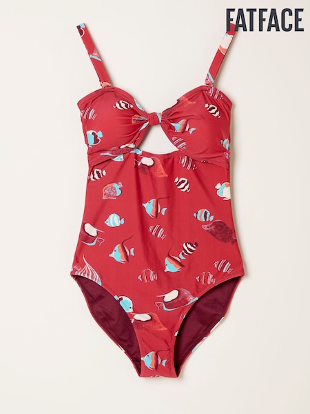 FatFace Brook Red Shoal Print Swimsuit (AL7111) | €65