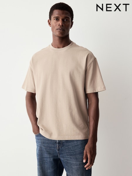 لون محايد - تلبيس قياسي - Heavyweight 100% Cotton T-shirt (AL7114) | ‏70 د.إ.‏