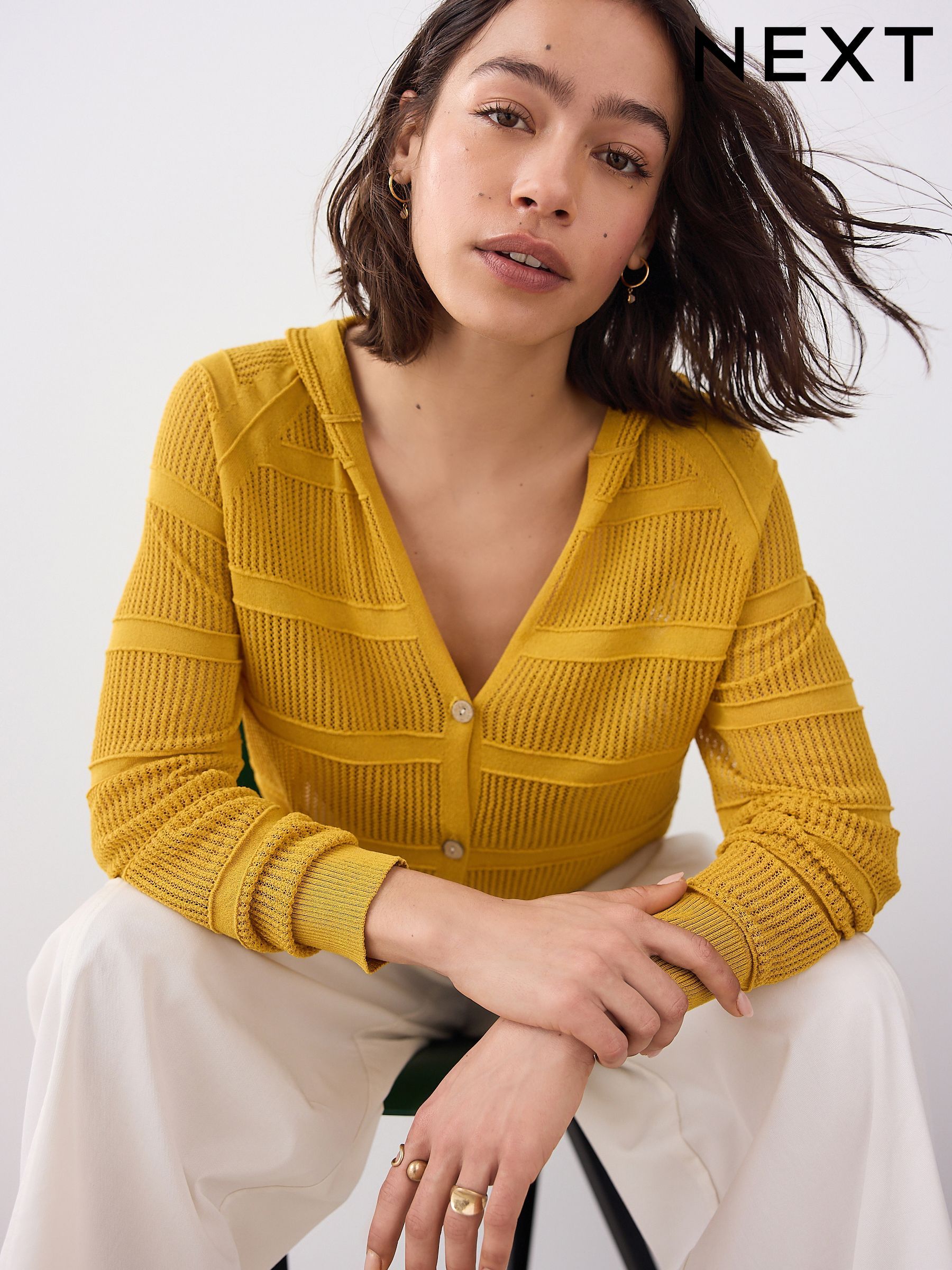 Women's Yellow Cardigans | Yellow Longline & Printed Women's Yellow Cardigans | Yellow Longline & Printed