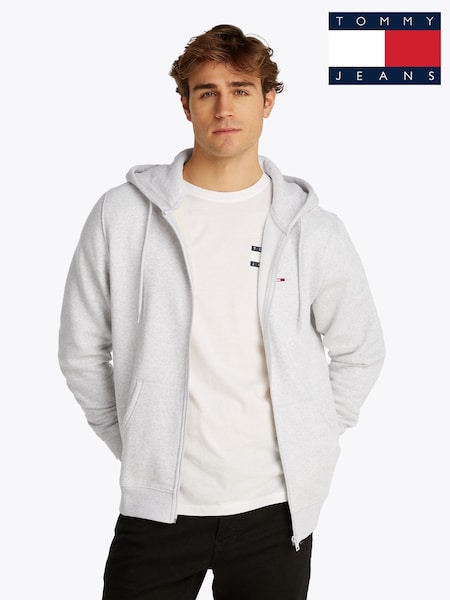 Серый - Tommy Jeans Grey Flag Zip Up Hoodies (AL7191) | €93