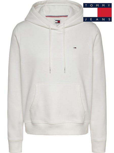 Weiß - Tommy Jeans Hoodie mit Flaggenaufnäher (AL7197) | 100 €