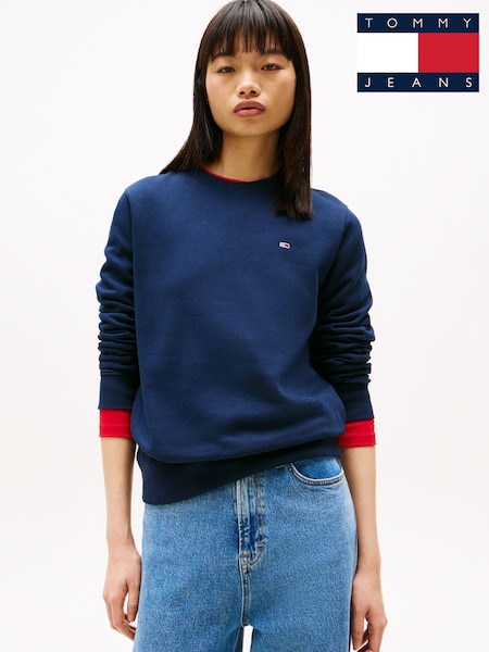 Tommy Jeans Blue Flag Crew Jumper (AL7198) | ₪277