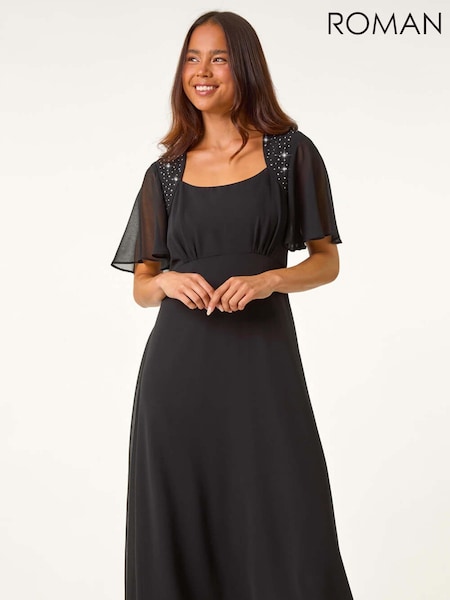 Roman Petite Hotfix Detail Midi Dress (AL7262) | ‏390‏₪