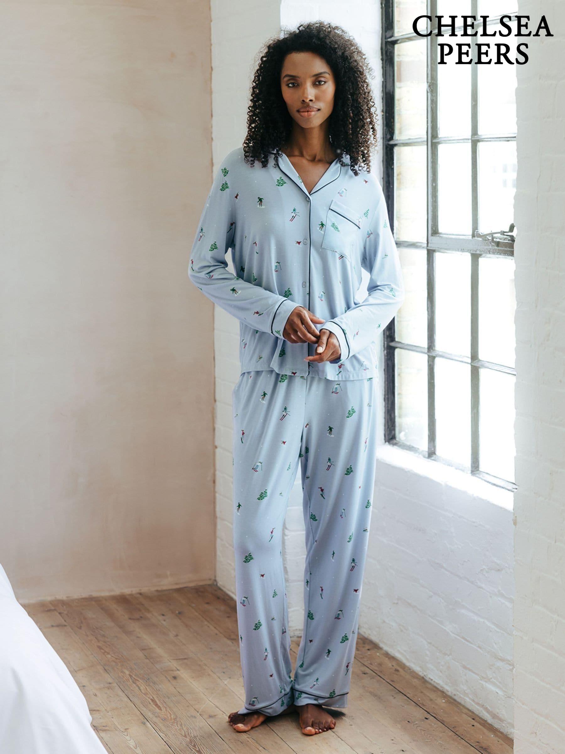 Blue button pyjamas new arrivals