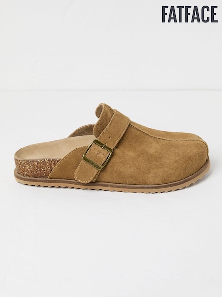 Elda Tan Brown Suede Clogs (AL7349) | €59