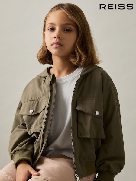 Reiss Giovana Hooded Utility Bomber Jacket (AL7355) | ‏540 د.إ.‏