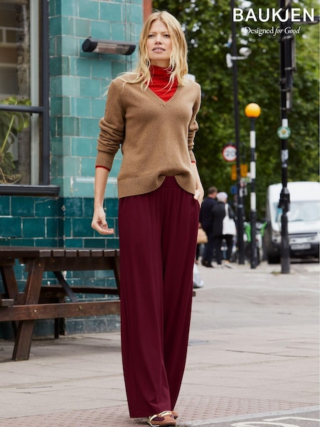 Baukjen Red Palazzo Trousers (AL7388) | €99