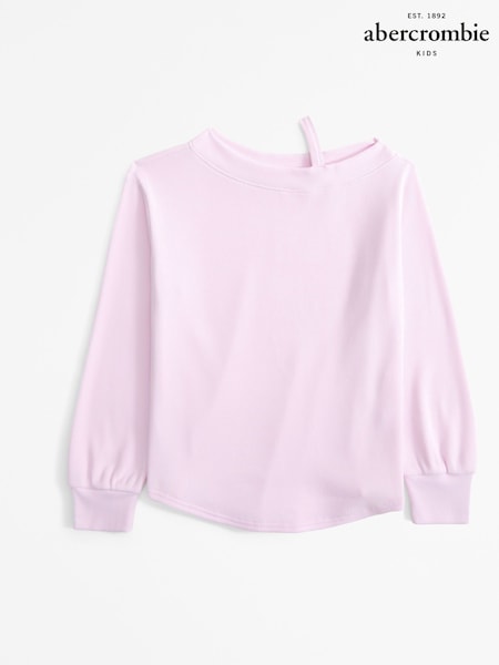 Roz - Pulover lung tricotat Abercrombie & Fitch cu mâneci balon (AL7418) | 104 LEI - 114 LEI