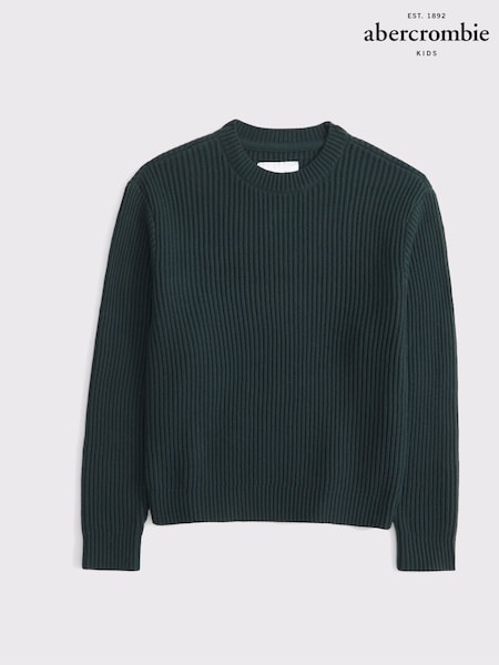 Abercrombie & Fitch Green Pleated Crew Neck Jumper (AL7434) | 203 LEI - 213 LEI
