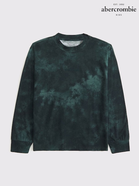 Abercrombie & Fitch Green Embroidered Logo 100% Cotton Long Sleeve Top (AL7436) | €13 - €14