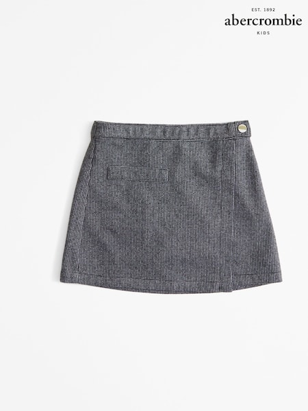 Abercrombie & Fitch Grey Micro Check Wrap Skort (AL7440) | AED84 - AED90