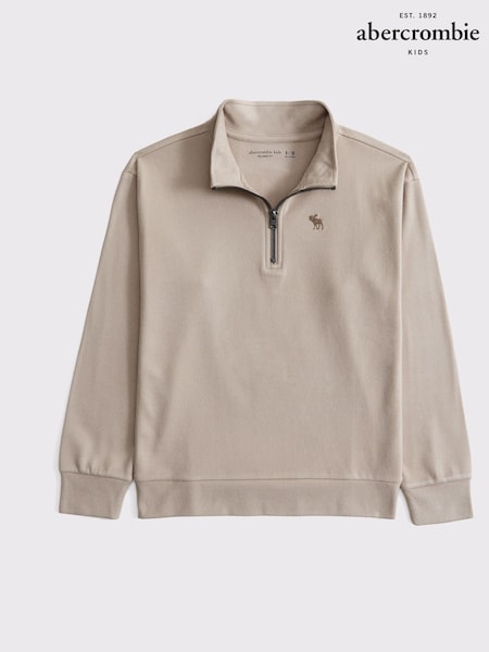 Abercrombie & Fitch Natural Quauter Zip Jumper (AL7442) | 151 LEI - 161 LEI
