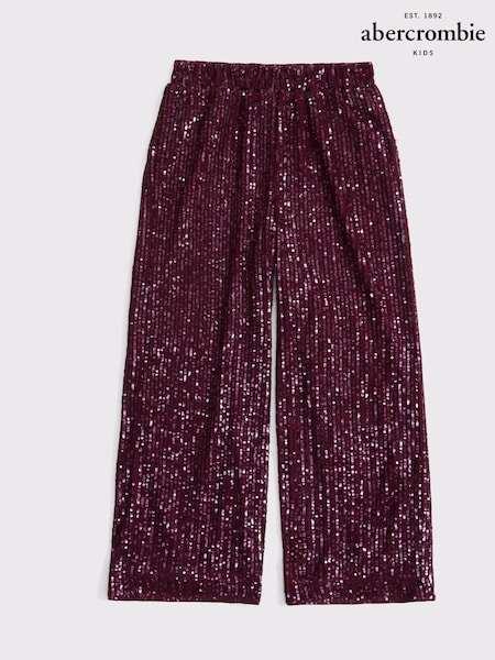 Abercrombie & Fitch Red Sequin Occasion Party Wide Leg Trousers (AL7460) | 250 LEI - 259 LEI