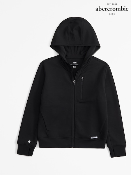 Abercrombie & Fitch Fleece Lined Black Zip-Up Hoodie (AL7464) | AED131 - AED137