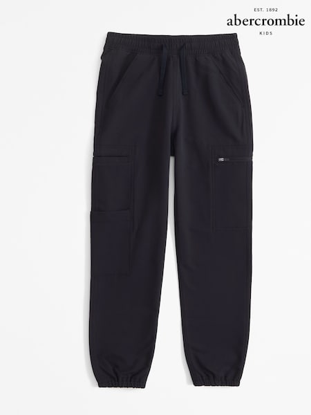 Negru - Pantaloni de sport Abercrombie & Fitch cu logo (AL7465) | 234 LEI - 245 LEI