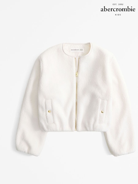 كريم - Abercrombie & Fitch Sherpa Fleece Collarless Shacket (AL7491) | ‏163 د.إ.‏ - ‏ 169‏ د.إ.