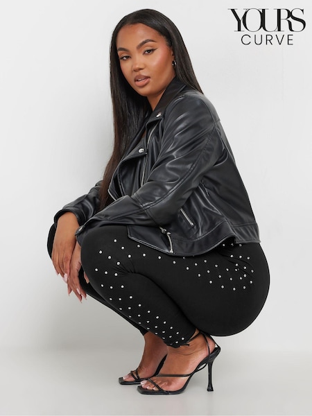 Yours Curve Diamante Studded Side Stripe Leggings (AL7714) | ‏147 ر.س.‏