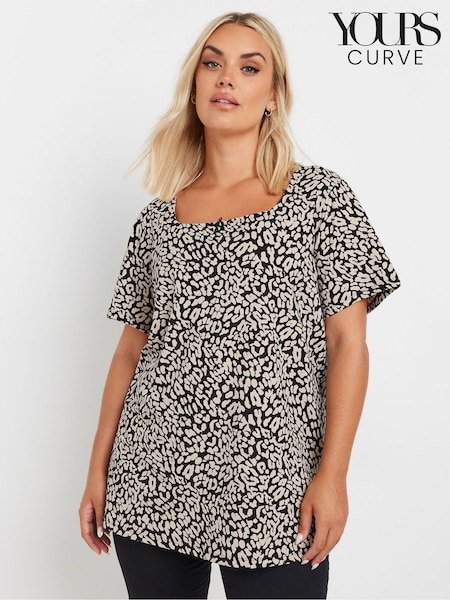 Yours Curve Natural Leopard Printed T-Shirt (AL7721) | €31