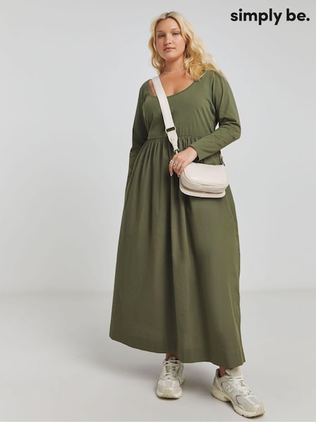 Simply Be Green Midaxi Jersey Dance Dress (AL7733) | €21.50