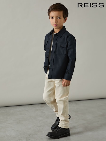 marine - Reiss Whisper Twin Pocket Textured Overshirt (AL7788) | €59