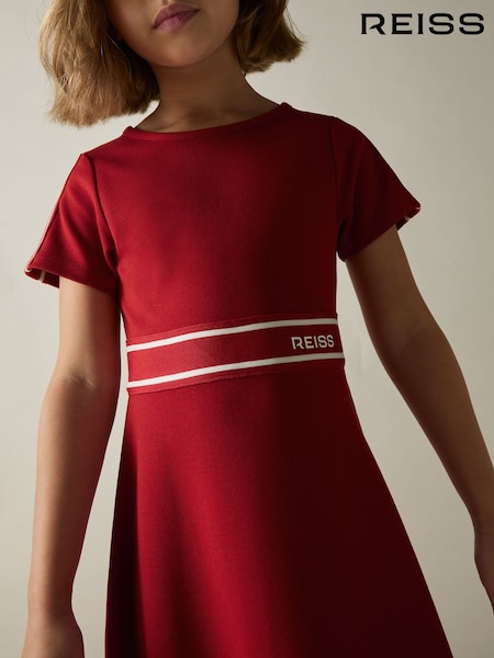 Reiss Red Lowri 9-13 yrs Interlock-Jersey Logo-Waistband Dress (AL7805) | €70