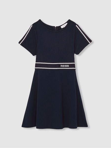 أزرق داكن - Reiss Lowri Interlock-jersey Logo-waistband Dress (AL7817) | ‏40 ر.ع.‏