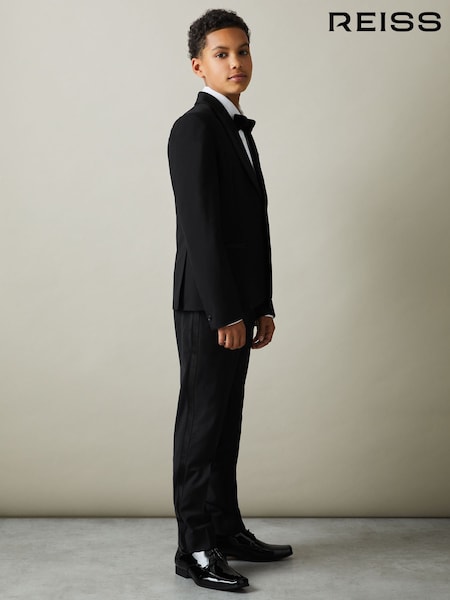 Reiss Black Knightsbridge B Wool-Blend Single-Breasted Tuxedo Jacket (AL7834) | €125