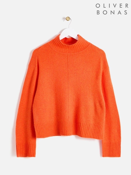 Oliver Bonas Orange Funnel Neck Knitted Jumper (AL7933) | AED174
