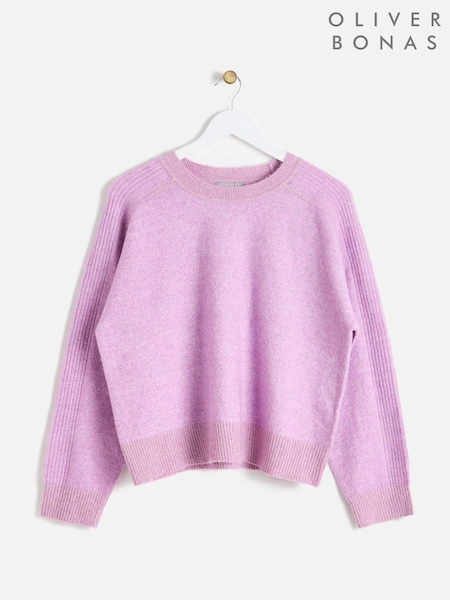 Oliver Bonas Purple Lilac Sparkle Knitted Jumper (AL8003) | AED160