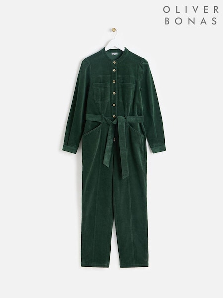 Oliver Bonas Corduroy Button Up Jumpsuit (AL8025) | €53