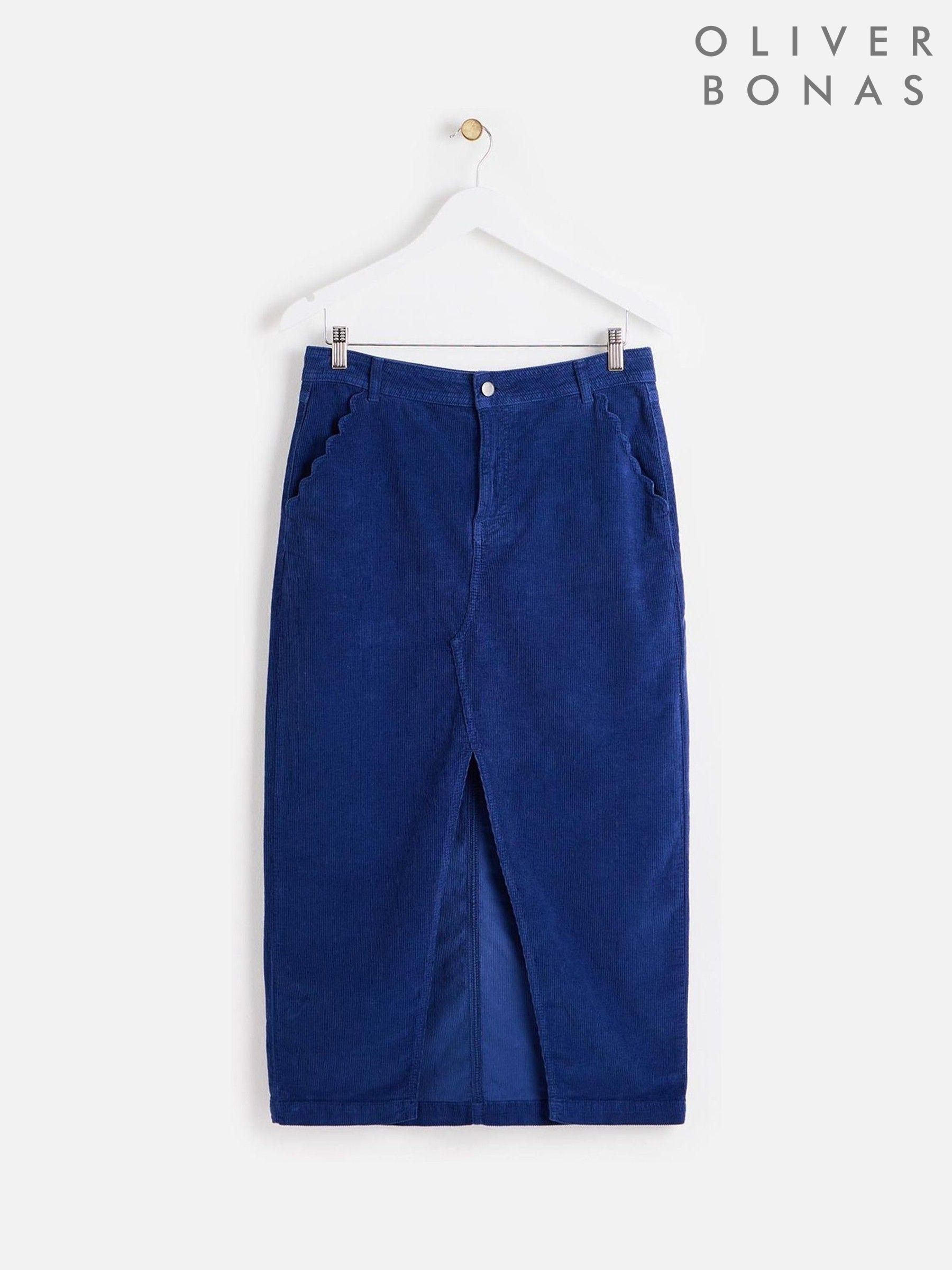 Oliver bonas blue pleated skirt top